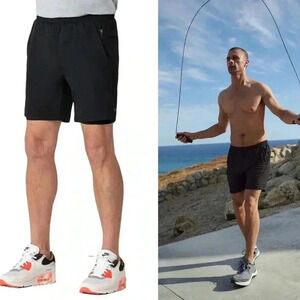 SWET TAILOR ACTIVE SHORTS BLACK ONYX RUNNING SWEAT WICK MEN SIZE 2XL STRETCH